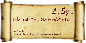 Lénárt Szofrónia névjegykártya